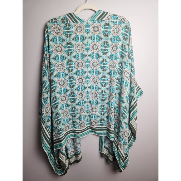 Catherines Springwater Gauze Kimono sz XL 1X  Geoprint nwt boho festival - Picture 4 of 8